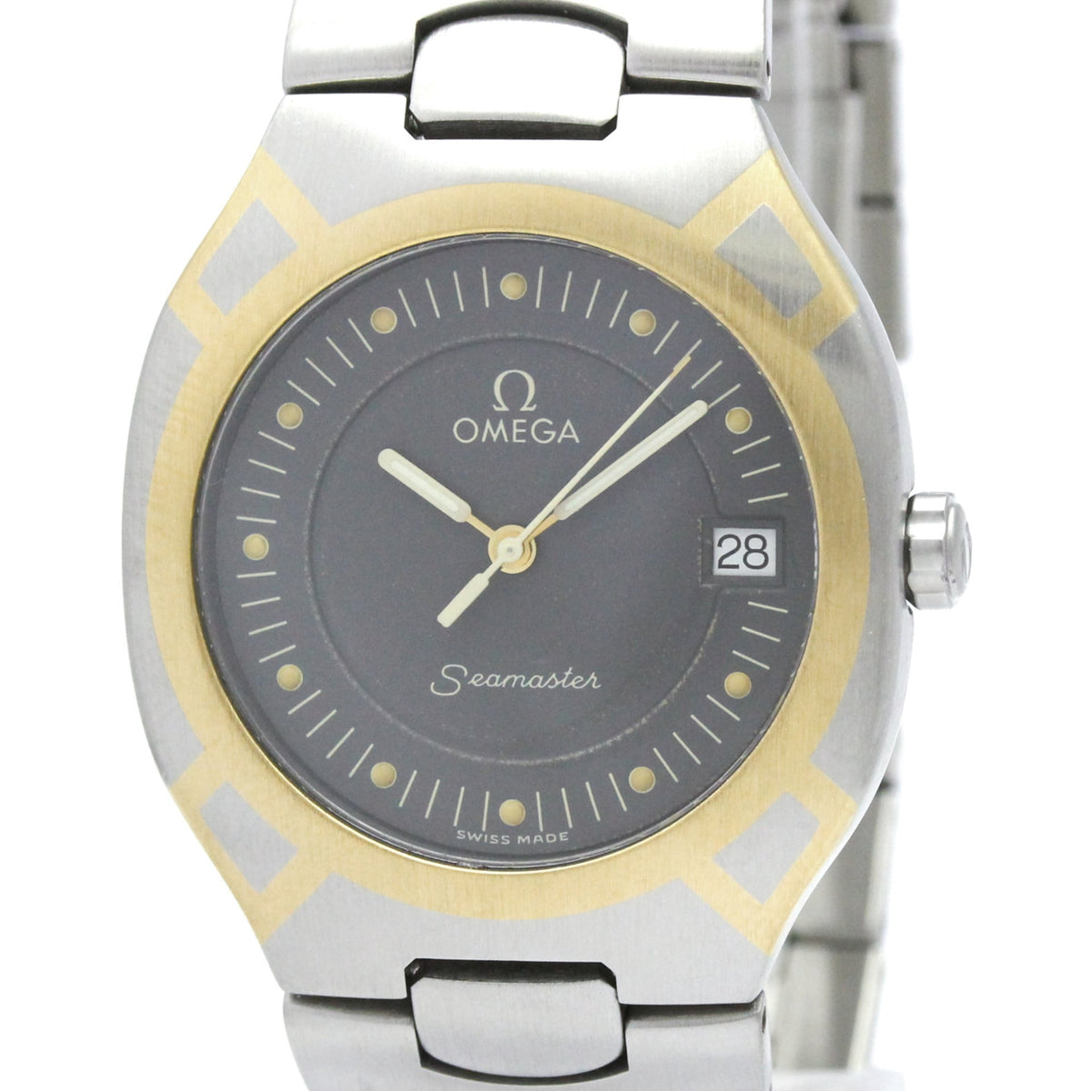 Pre-Owned OMEGA Seamaster Polaris 18K Gold Steel Mens Watch 396.1022 Polished