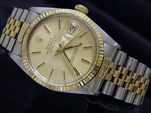 Pre-Owned Men's Rolex Two-Tone 18K/SS Datejust Champagne 16013