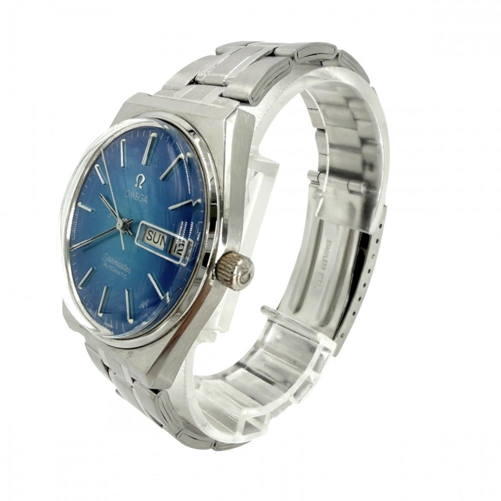 Pre-Owned Omega Seamaster Cal. 1022 Day-Date Automatic Watch for Men, Blue Dial, OMEGA 166.021,...
