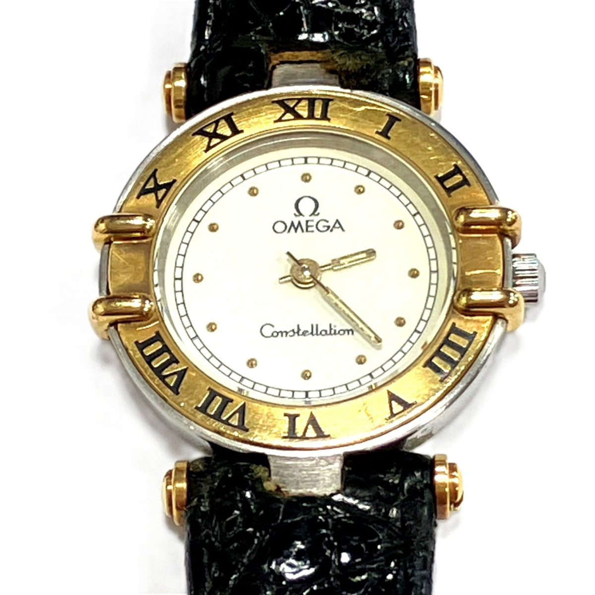 Pre-Owned Omega Constellation Mini watch, total weight 15g, stainless steel, genuine leather...