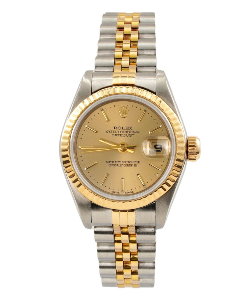 Pre-Owned Ladies Rolex Two-Tone 18K/SS Datejust with Gold Champagne Dial