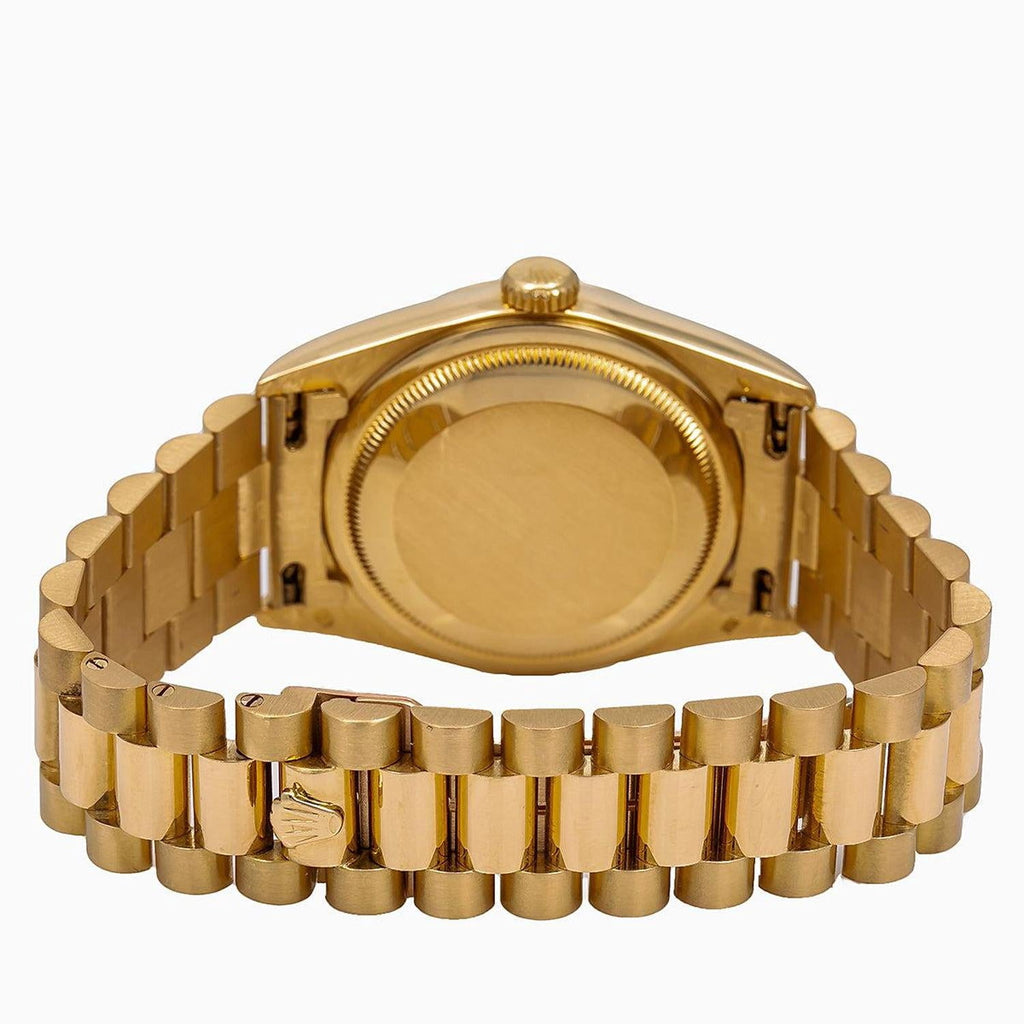 Pre-Owned Rolex Day-Date 36MM 18238 Champagne Dial Fluted Bezel 18K Yellow Gold President Bracelet