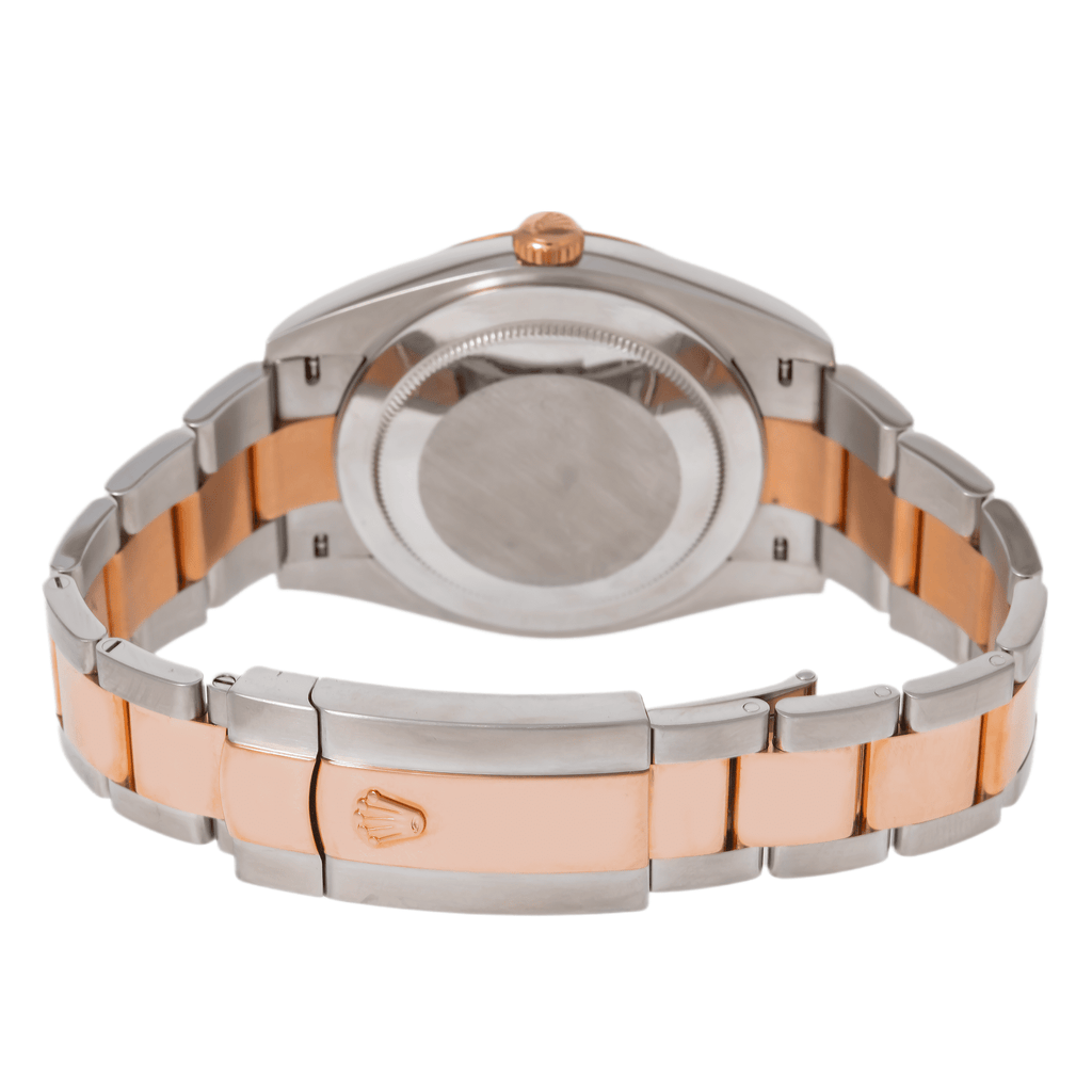 Pre-Owned Rolex Datejust 41MM 126301 White Mother of Pearl Diamond Dial Smooth Bezel Two Tone Rose Gold Oyster Bracelet
