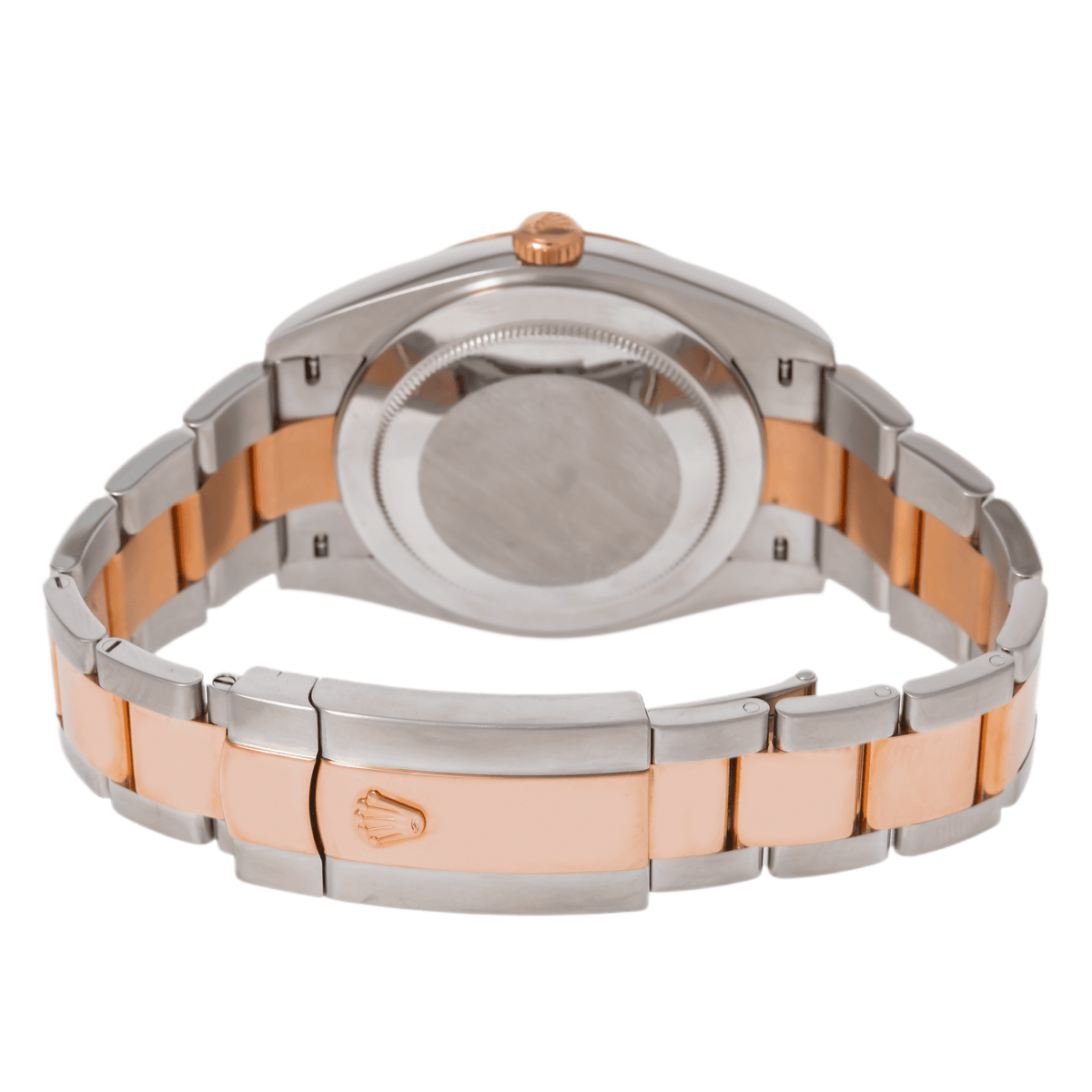 Pre-Owned Rolex Datejust 41MM 126301 White Mother of Pearl Diamond Dial Smooth Bezel Two Tone Rose Gold Oyster Bracelet