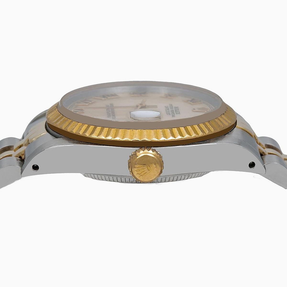 Pre-Owned Rolex Datejust 31MM 6824 Ivory Roman Dial Fluted Bezel Two Tone Yellow Gold Jubilee Bracelet