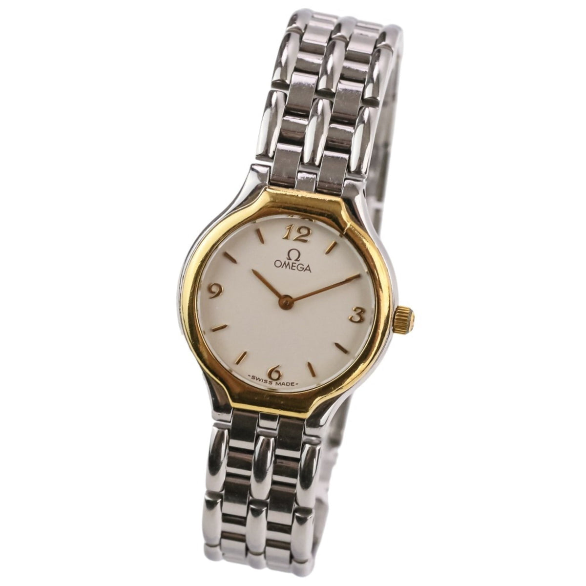 Pre-Owned OMEGA De Ville Symbol Quartz Watch, White Dial, Silver/Gold Color, Women's