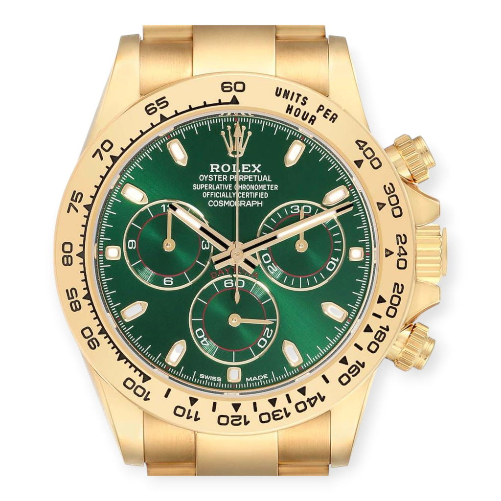 Pre-Owned Rolex Daytona 116508 Yellow Gold Green Dial Mens Watch