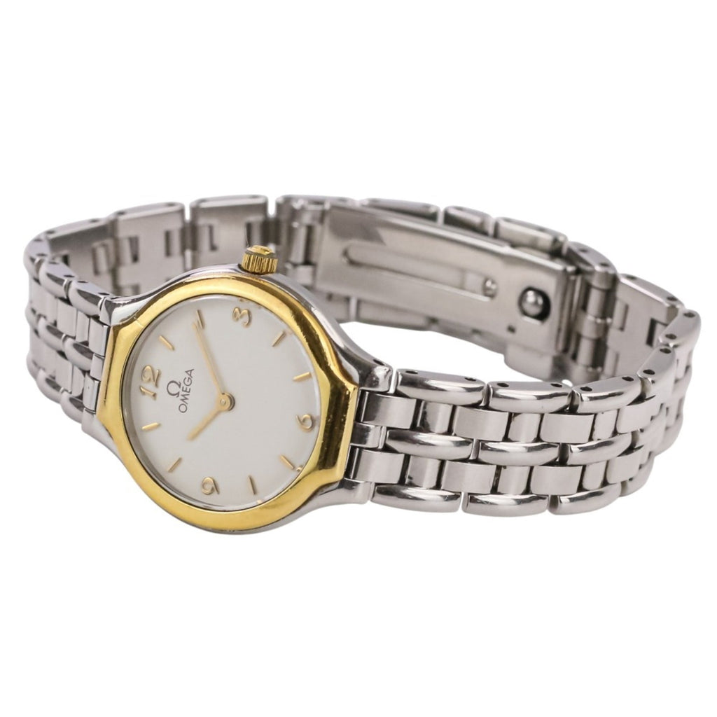 Pre-Owned OMEGA De Ville Symbol Quartz Watch, White Dial, Silver/Gold Color, Women's