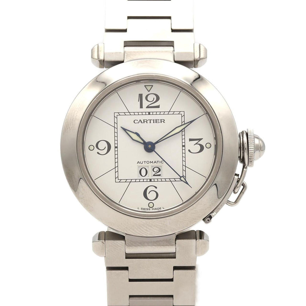 Pre-Owned Cartier Pasha C Grande Date W31055M7 Stainless Steel Automatic Watch