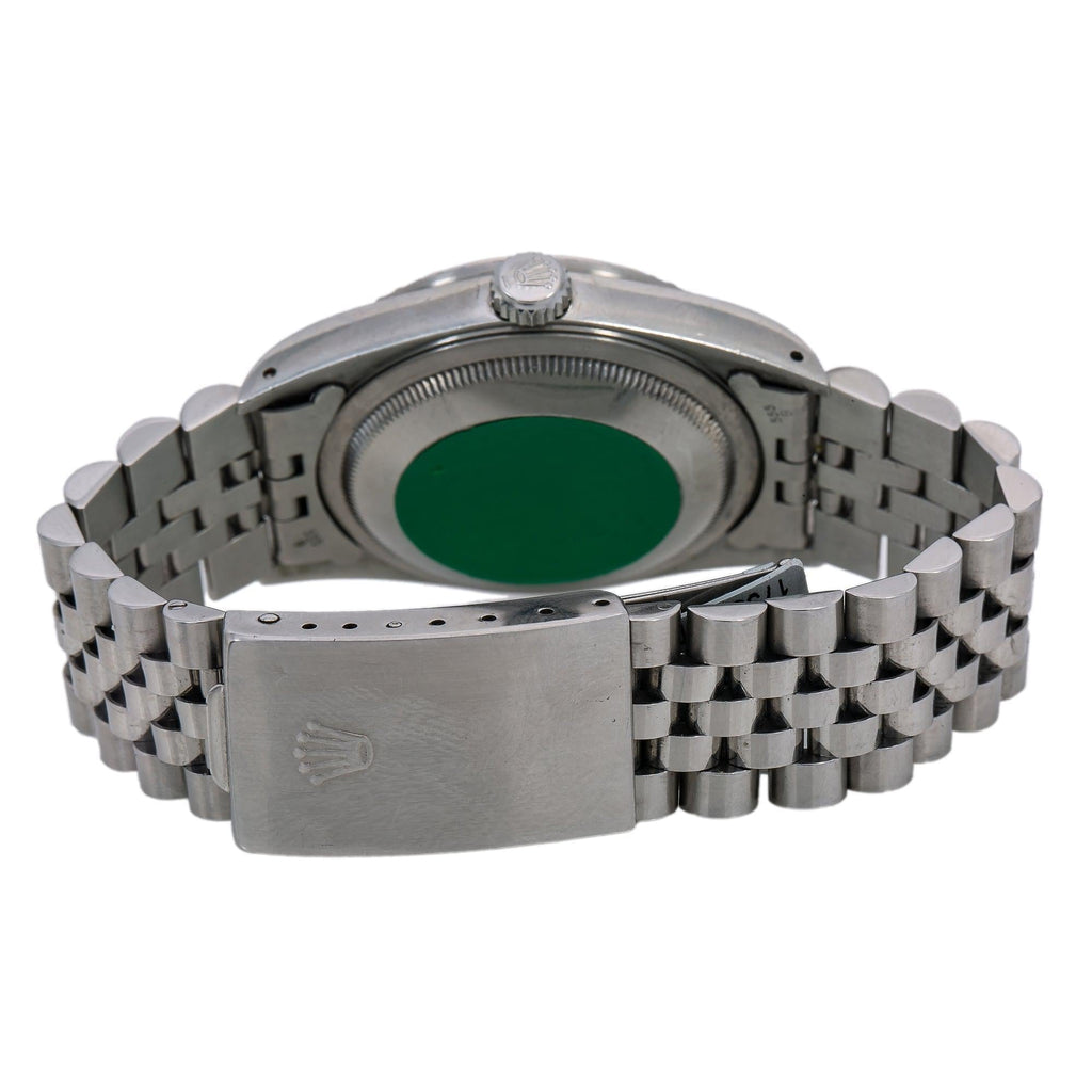 Pre-Owned Rolex Datejust 36MM 1603 Silver Dial Engine Turned Bezel Stainless Steel Jubilee Bracelet
