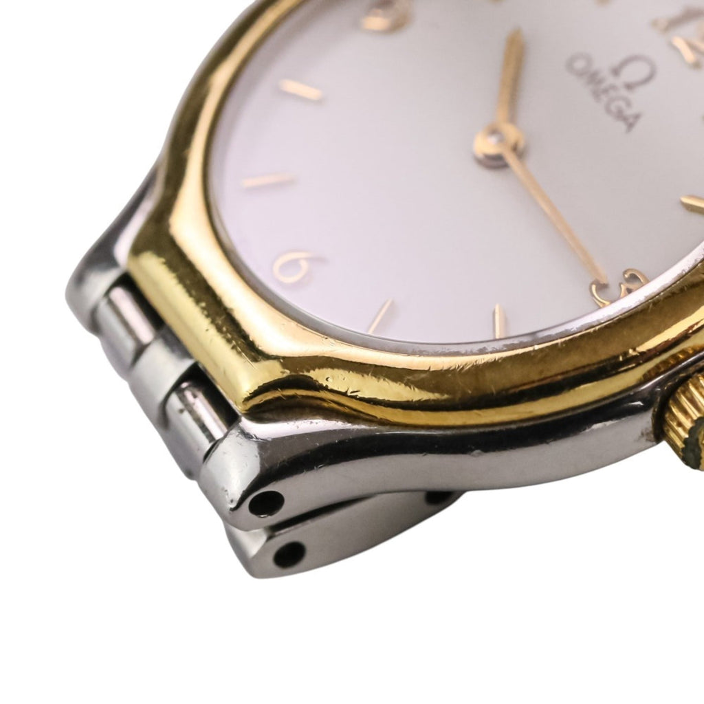 Pre-Owned OMEGA De Ville Symbol Quartz Watch, White Dial, Silver/Gold Color, Women's