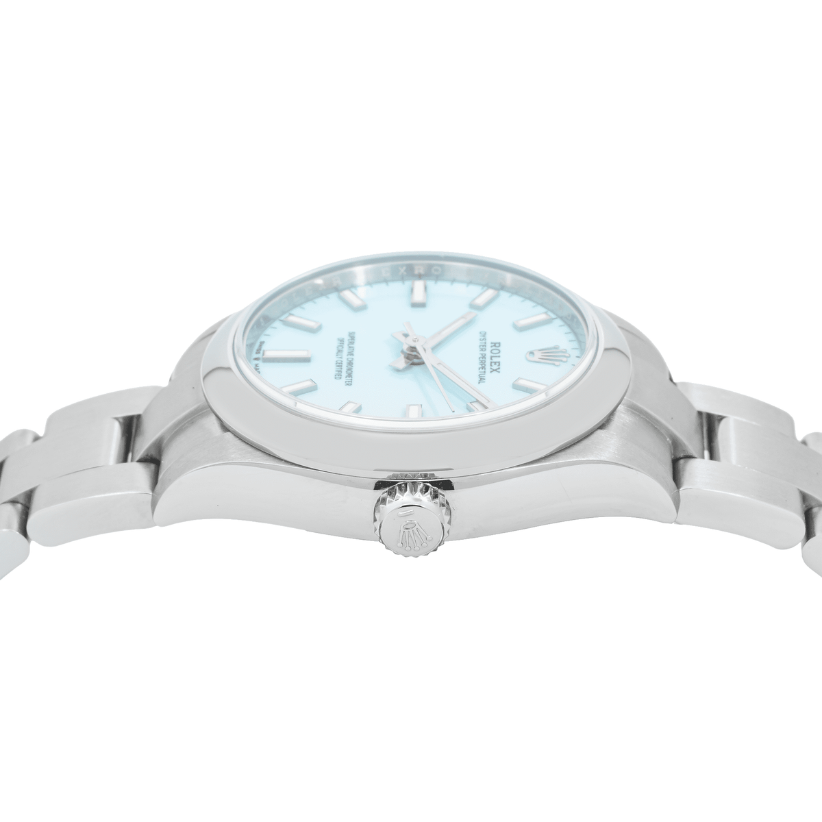 Pre-Owned Rolex Oyster Perpetual 31MM 277200 Ice Blue Dial Smooth Bezel Stainless Steel Oyster Bracelet