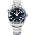 Pre-Owned Omega Seamaster Planet Ocean 600M GMT 43.5mm Black Dial Stainless Steel Bracelet Watch