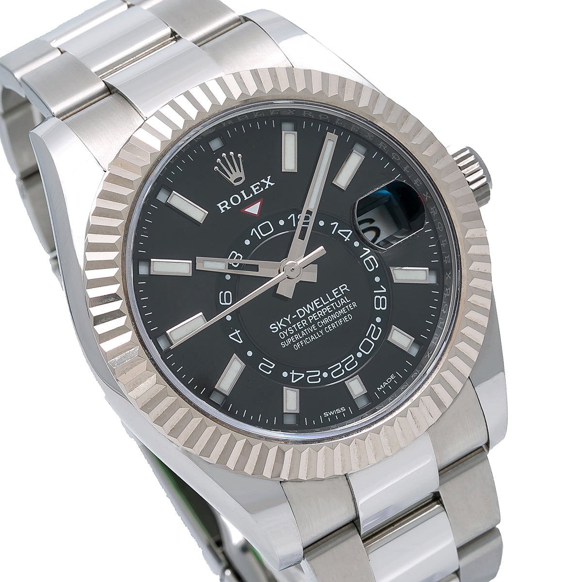 Pre-Owned Rolex Sky-Dweller 326934 42MM Black Dial With Stainless Steel Oyster Bracelet