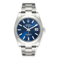 Pre-Owned Rolex Datejust 41 Blue Dial Ref 126300 Smooth Bezel Steel Mens Watch