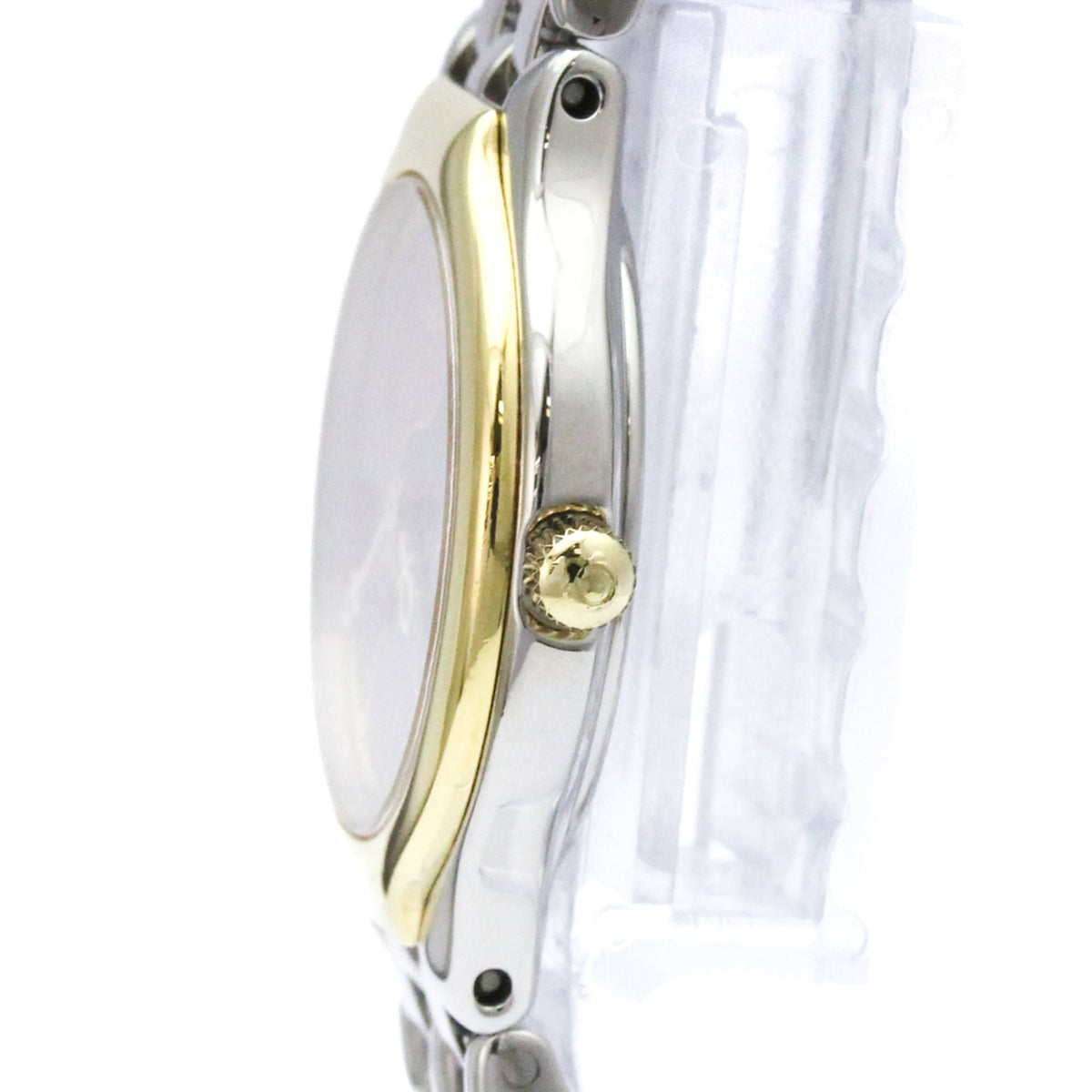 Pre-Owned OMEGA De Ville Symbol 18K Gold Steel Quartz Ladies Watch 795.0901 Polished
