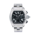 Pre-Owned Cartier Roadster 43MM W62020X6 / 2618 Black Roman Dial Stainless Steel Bracelet