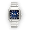 Pre-Owned Cartier Santos WSSA0030 40mm Blue Dial With Stainless Steel Bracelet