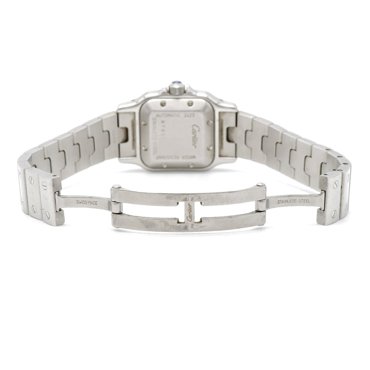 Pre-Owned Cartier Santos Galbee SM W20044D6 Silver Dial Women's Watch
