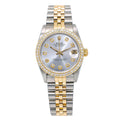 Pre-Owned Rolex Datejust 31MM 68273 Silver Diamond Dial Diamond Bezel Two Tone Yellow Gold Jubilee Bracelet