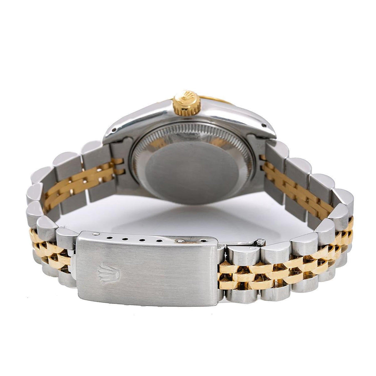 Pre-Owned Rolex Datejust 26MM 6917 White Roman Dial Fluted Bezel Two Tone Yellow Gold Jubilee Bracelet