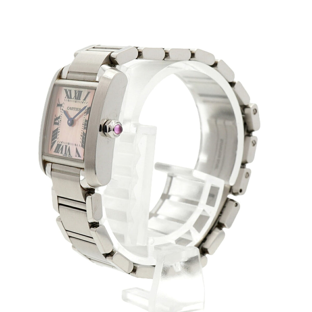 Pre-Owned Cartier Tank Française SM W51028Q3 Pink Dial Women's Watch