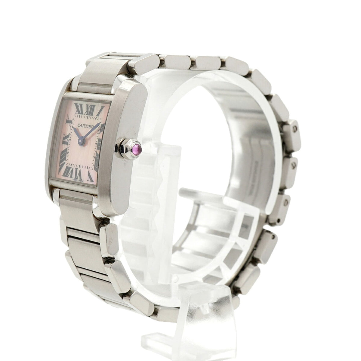 Pre-Owned Cartier Tank Française SM W51028Q3 Pink Dial Women's Watch