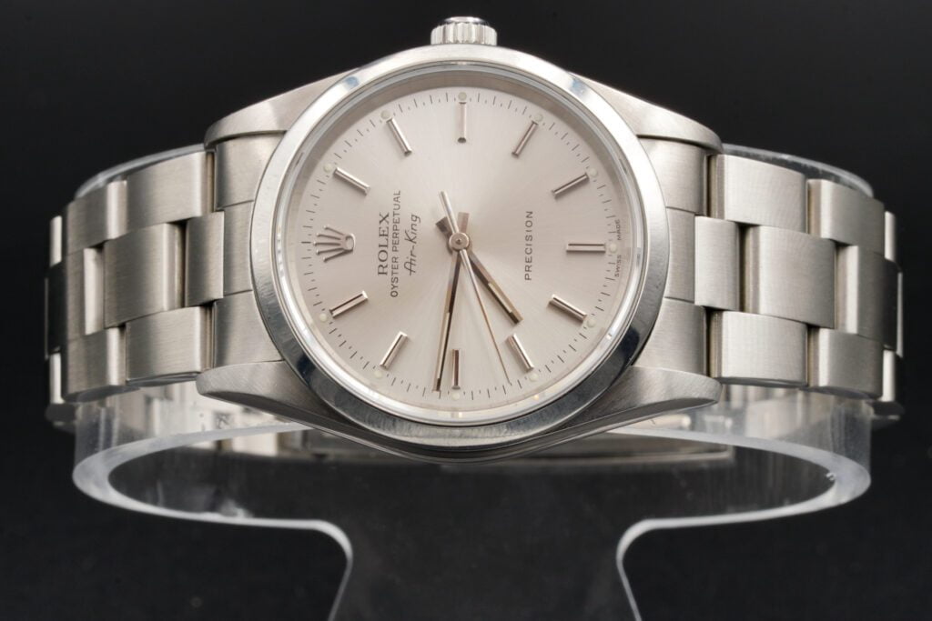 Pre-Owned Mens Rolex Stainless Steel Air-King Watch Silver Dial 14000
