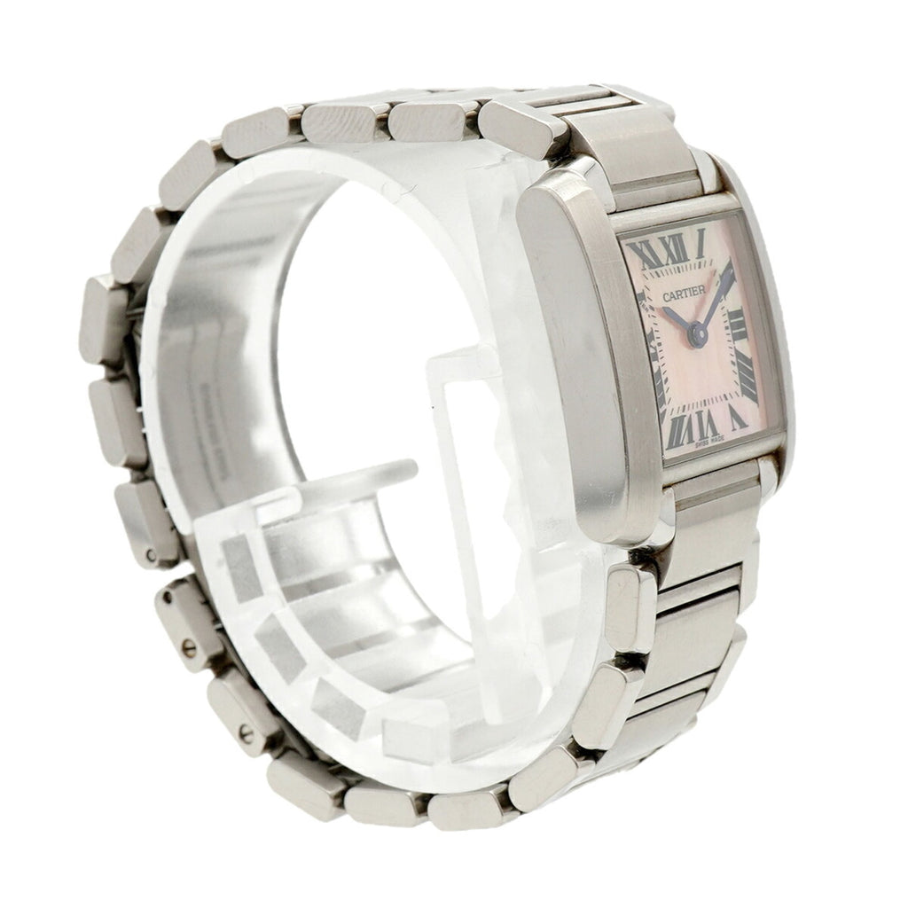Pre-Owned Cartier Tank Française SM W51028Q3 Pink Dial Women's Watch