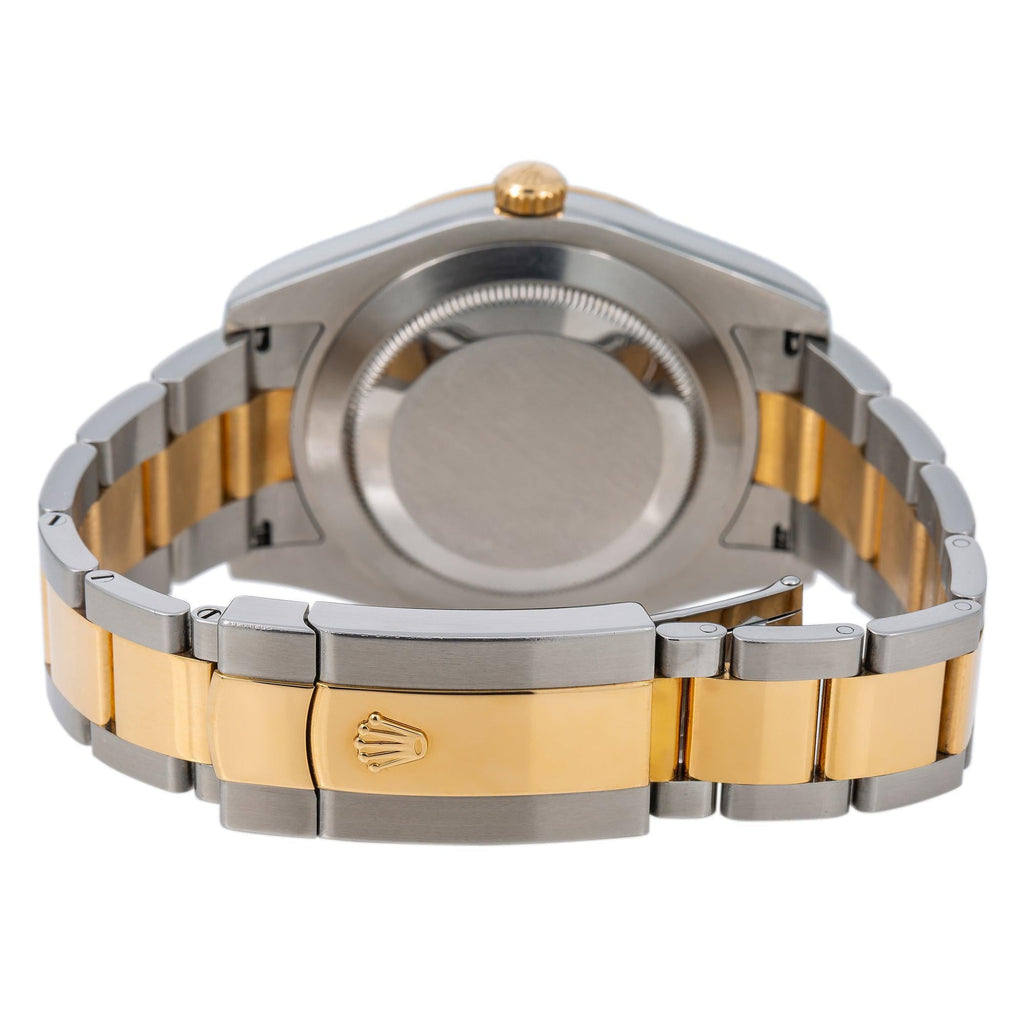 Pre-Owned Rolex Datejust 41MM 116333 Black Arabic Dial Fluted Bezel Two Tone Yellow Gold Oyster Bracelet