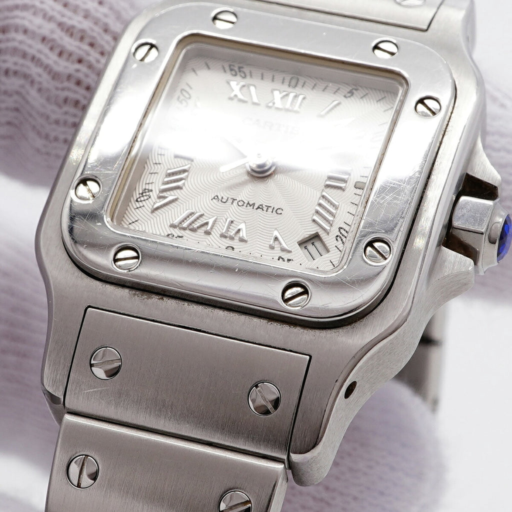 Pre-Owned Cartier Santos Galbee SM W20040D6 Silver Dial Women's Watch