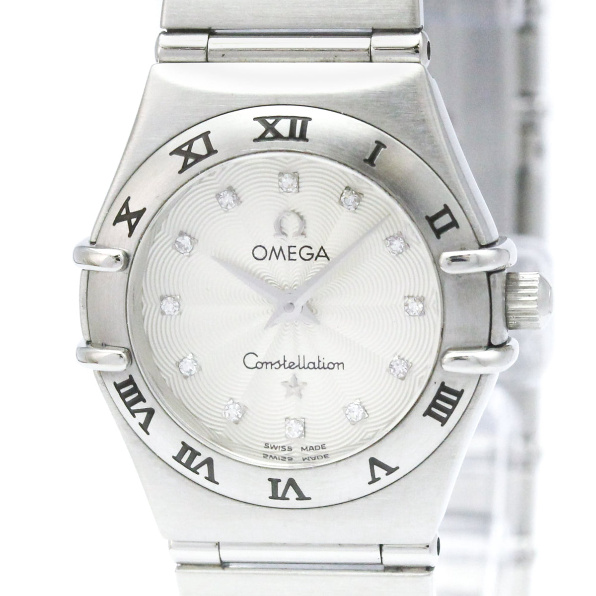 Pre-Owned OMEGA Constellation Diamond Steel Quartz Ladies Watch 1562.36