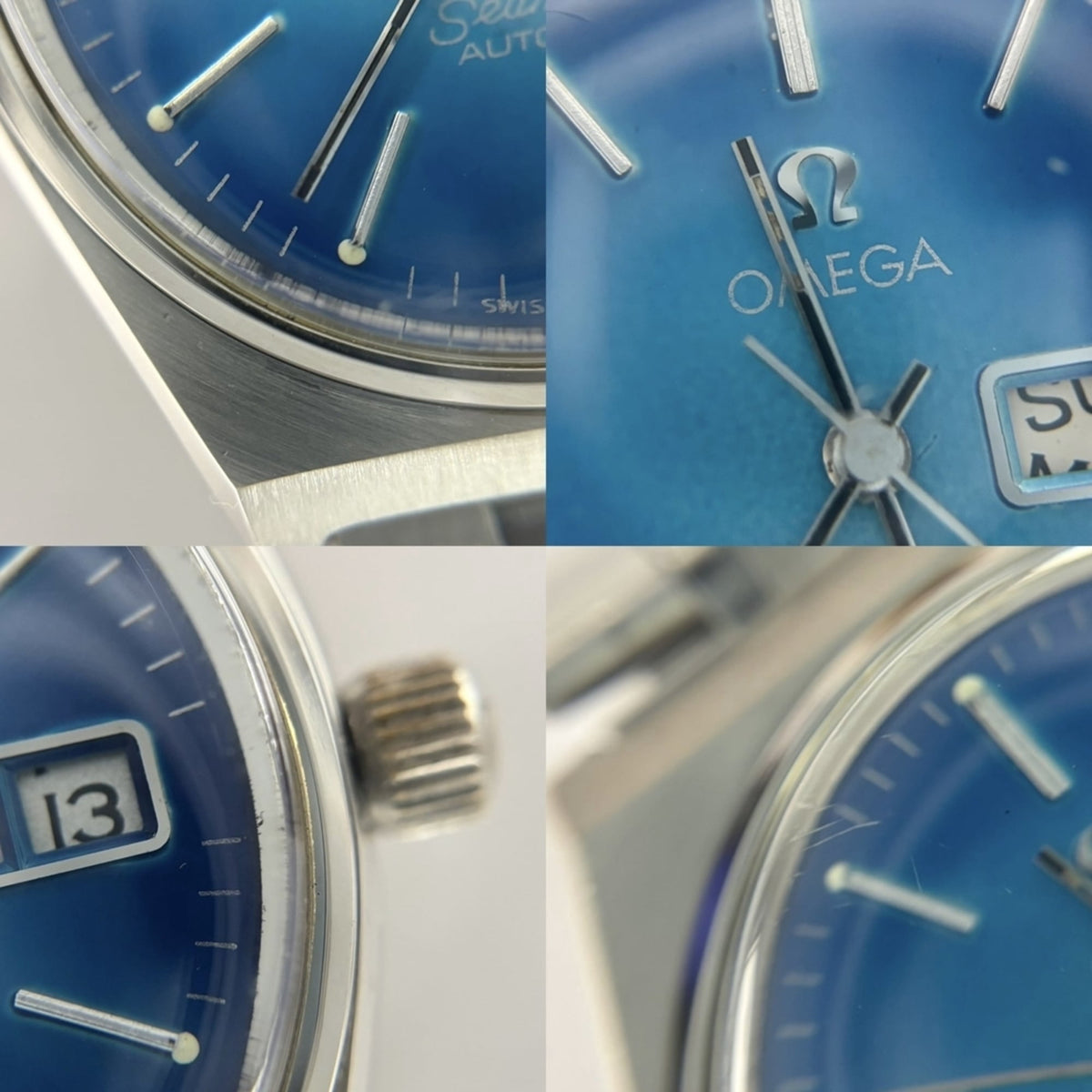 Pre-Owned Omega Seamaster Cal. 1022 Day-Date Automatic Watch for Men, Blue Dial, OMEGA 166.021,...