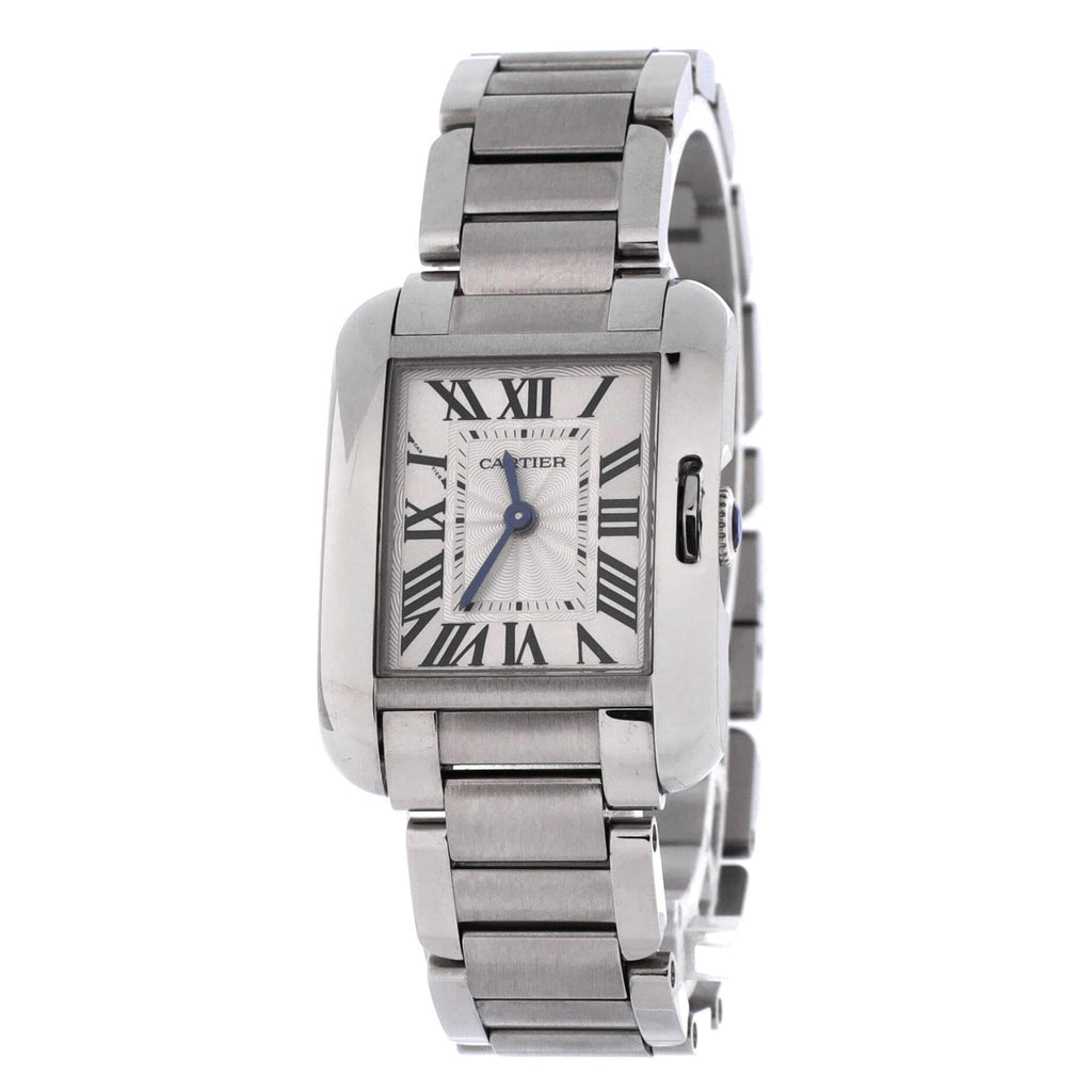 Pre-Owned Tank Anglaise Quartz Watch Stainless Steel 23 By Rebag