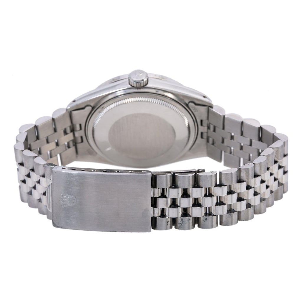 Pre-Owned Rolex Datejust 36MM 1601 Green Diamond Dial Diamond Bezel Stainless Steel Jubilee Bracelet 1.2ct