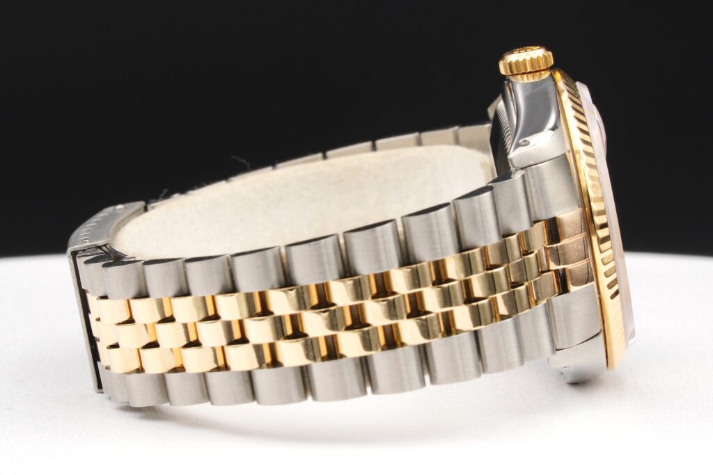 Pre-Owned Mens Rolex Two-Tone Datejust Watch Gold Champagne Dial 16233