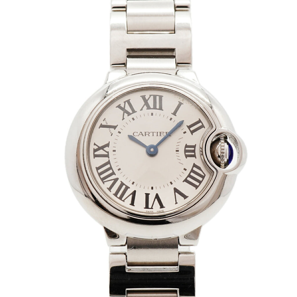 Pre-Owned Cartier Ballon Bleu SM W69010Z4 Silver Dial Women's Watch