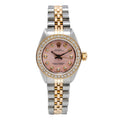 Pre-Owned Rolex Oyster Perpetual 26MM 67193 Pink Diamond Dial Diamond Bezel Two Tone Yellow Gold Jubilee Bracelet 1ct