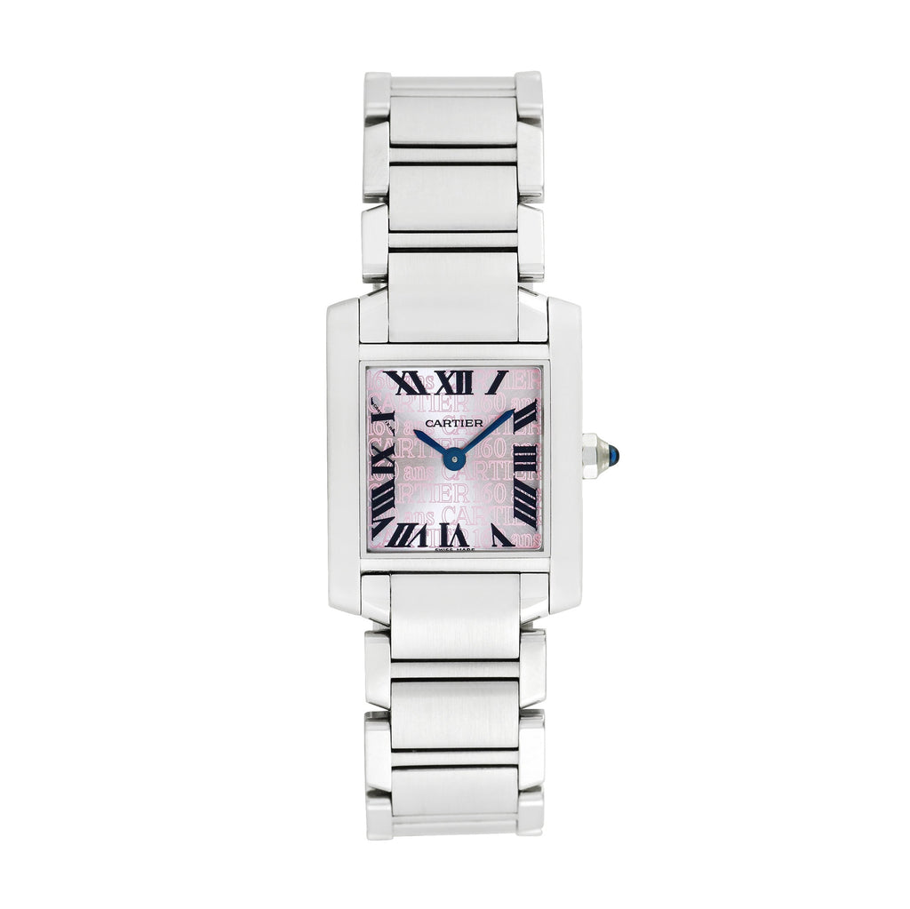 Pre-Owned Cartier Women's Tank Francaise 160th Anniversary Limited Edition 25mm X 20mm Stainless Steel Wristwatch