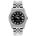 Pre-Owned Rolex Datejust 26MM 6916 Black Diamond Dial Diamond Bezel Stainless Steel Jubilee Bracelet 1.2ct