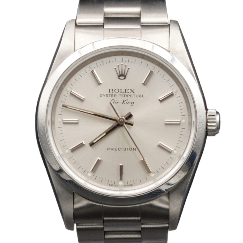 Pre-Owned Mens Rolex Stainless Steel Air-King Watch Silver Dial 14000