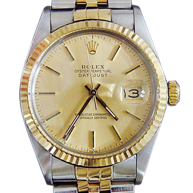 Pre-Owned Men's Rolex Two-Tone 18K/SS Datejust Champagne 16013