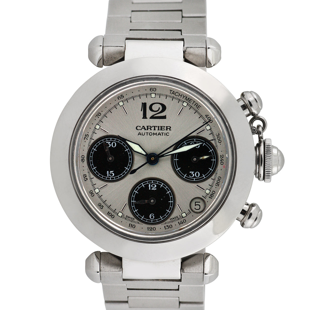 Pre-Owned Cartier Unisex Pasha 36mm Stainless Steel Wristwatch