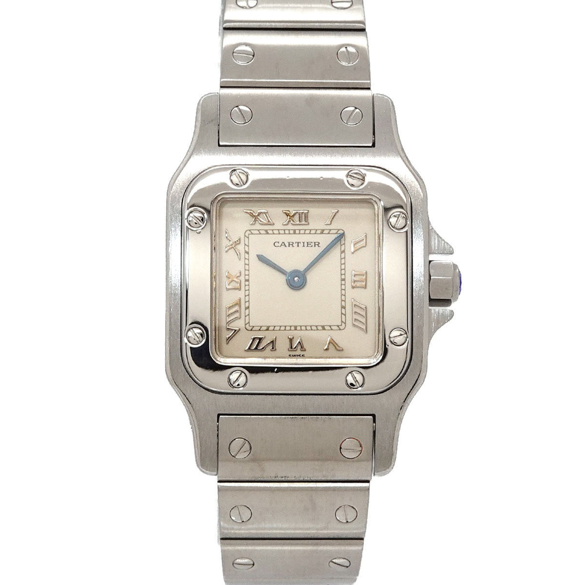 Pre-Owned Cartier Santos Galbee SM W20024D6 Women's Watch, Ivory, Quartz Watch