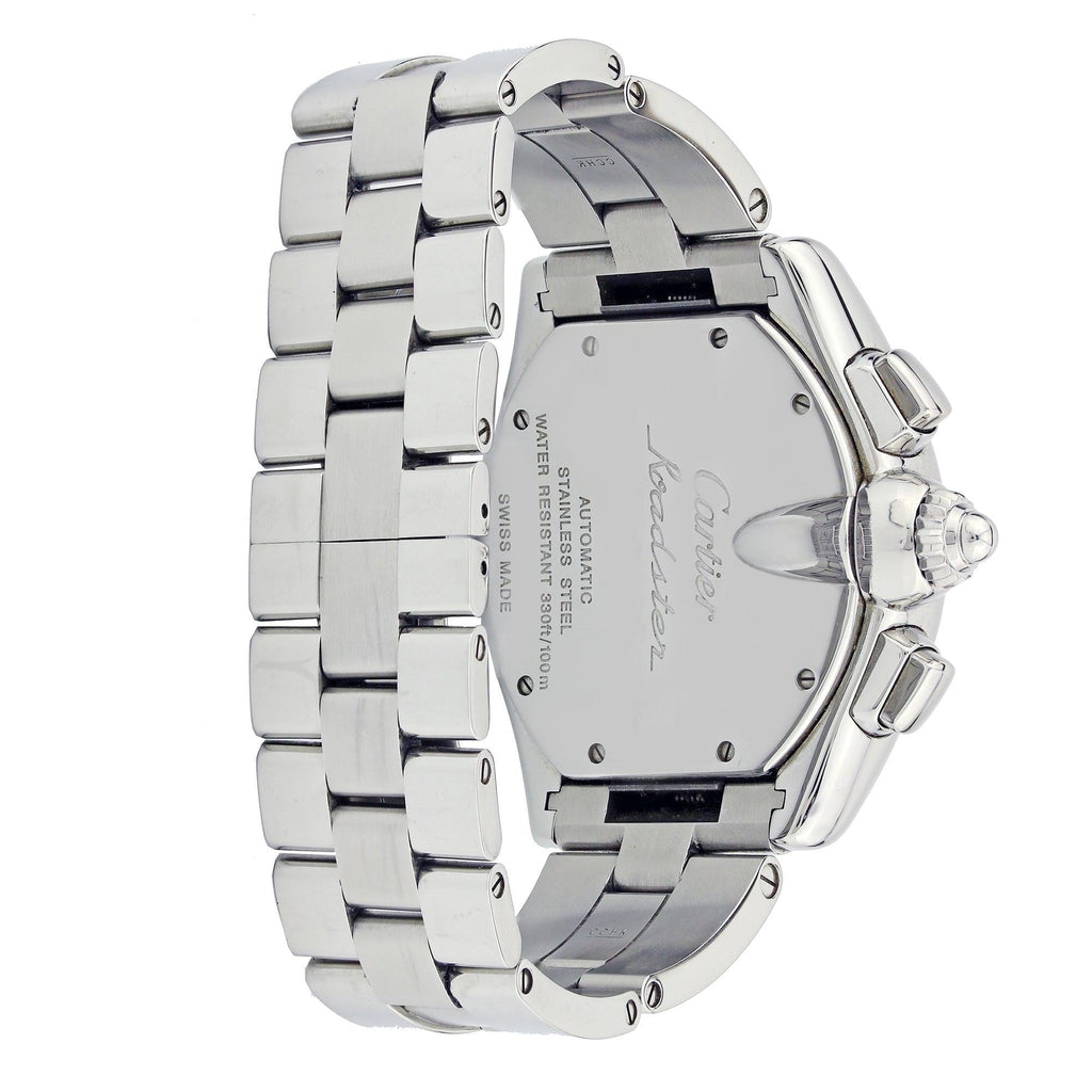 Pre-Owned Cartier Roadster 43MM W62019X6 Silver Roman Dial Stainless Steel Bracelet