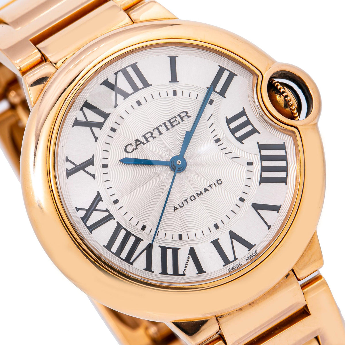 Pre-Owned Cartier Ballon Bleu W69004Z2 36MM White Dial With Rose Gold Bracelet