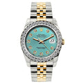Pre-Owned Rolex Datejust 26MM 69173 Blue Diamond Dial Diamond Bezel Two Tone Yellow Gold Jubilee Bracelet 1.2ct