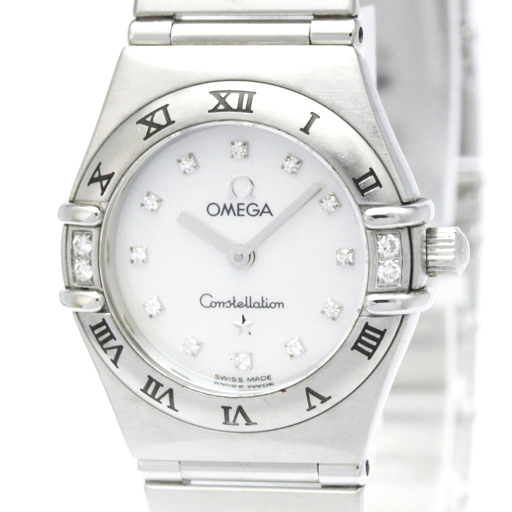 Pre-Owned OMEGA Constellation Diamond MOP Dial Steel Quartz Ladies Watch 1566.76 Polished