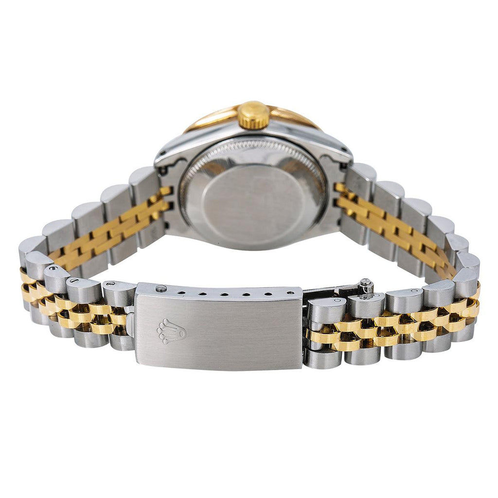 Pre-Owned Rolex Datejust 26MM 6917 Pink Mother of Pearl Diamond Dial Diamond Bezel Two Tone Yellow Gold Jubilee Bracelet