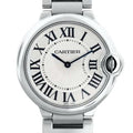 Pre-Owned Cartier Ballon Bleu 36MM W69011Z4 / 3005 Silver Roman Dial Stainless Steel Bracelet
